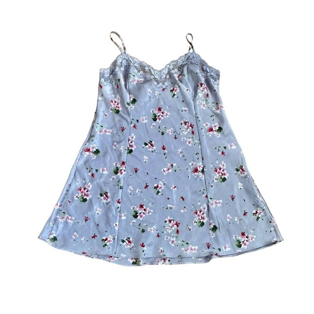 Victoria Secret Angels Vintage Floral Lace Slip Mini Dress - Satin, M